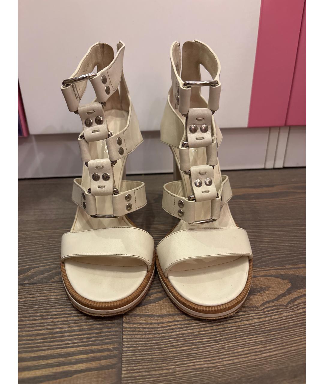GUCCI Бежевые кожаные босоножки, фото 2