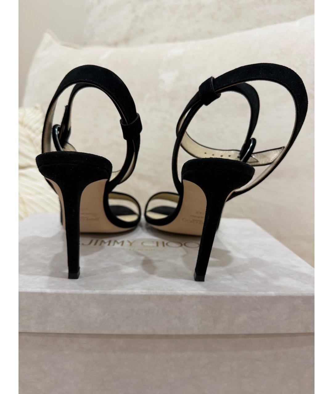 JIMMY CHOO Черные замшевые босоножки, фото 3