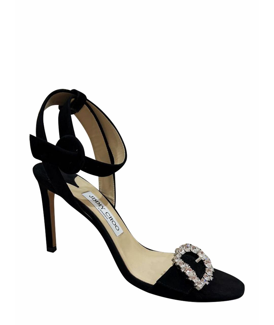 JIMMY CHOO Черные замшевые босоножки, фото 1