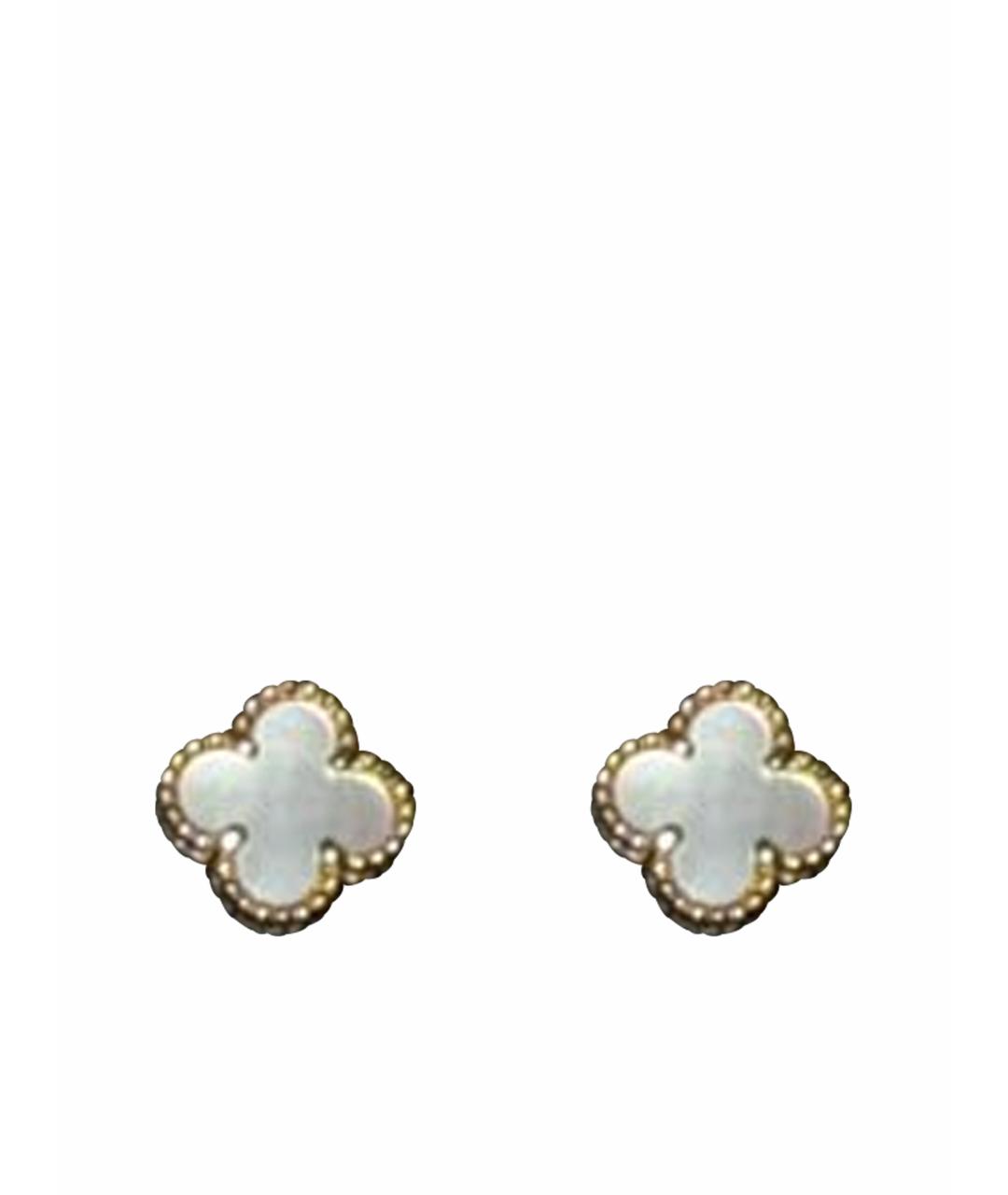 VAN CLEEF & ARPELS Белые серьги из желтого золота, фото 1