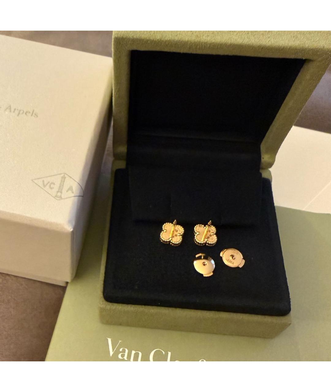 VAN CLEEF & ARPELS Белые серьги из желтого золота, фото 3