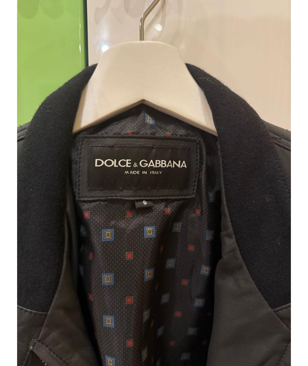 DOLCE&GABBANA Черная кожаная куртка, фото 3