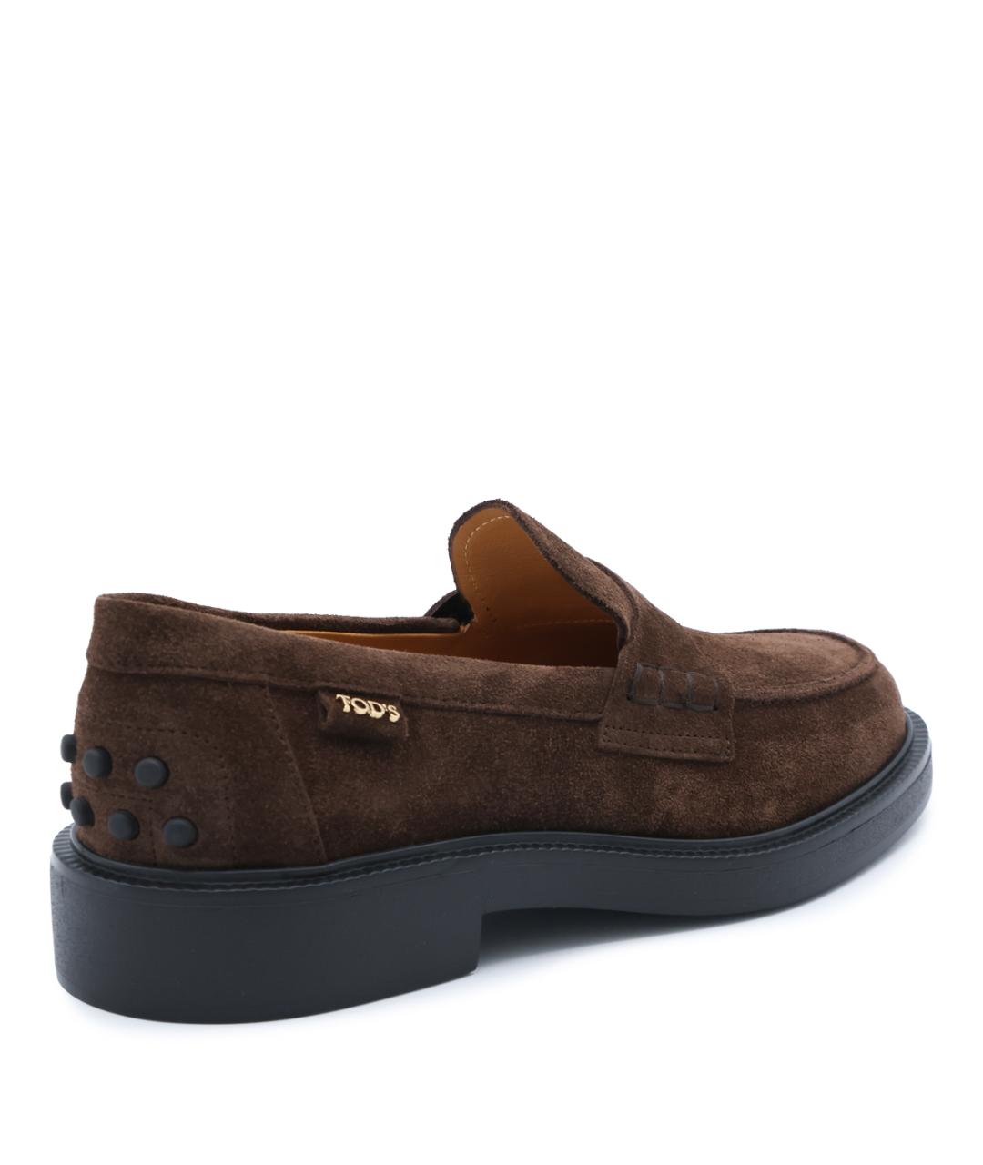 TOD'S Коричневые замшевые лоферы, фото 5