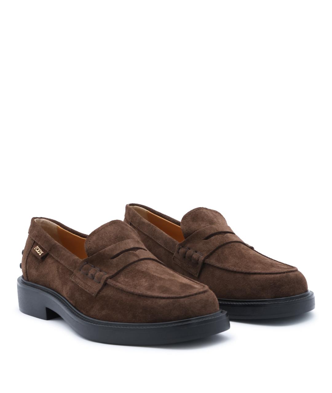 TOD'S Коричневые замшевые лоферы, фото 3