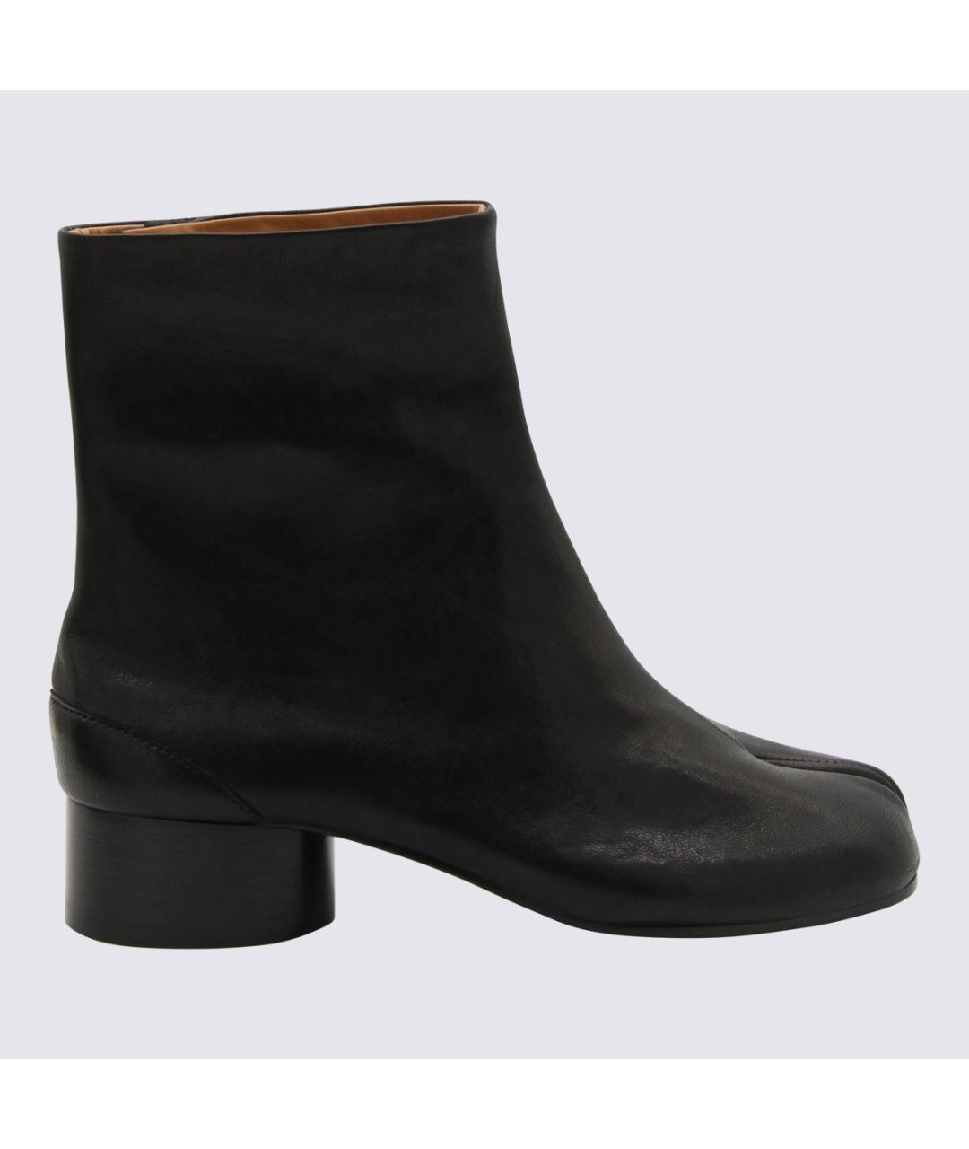 MAISON MARGIELA Черные кожаные ботинки, фото 5