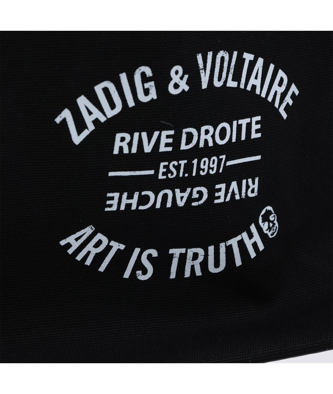 ZADIG & VOLTAIRE Черная хлопковая сумка с короткими ручками, фото 5