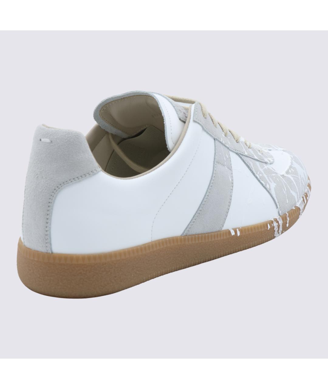 MAISON MARGIELA Белые кожаные низкие кроссовки / кеды, фото 6