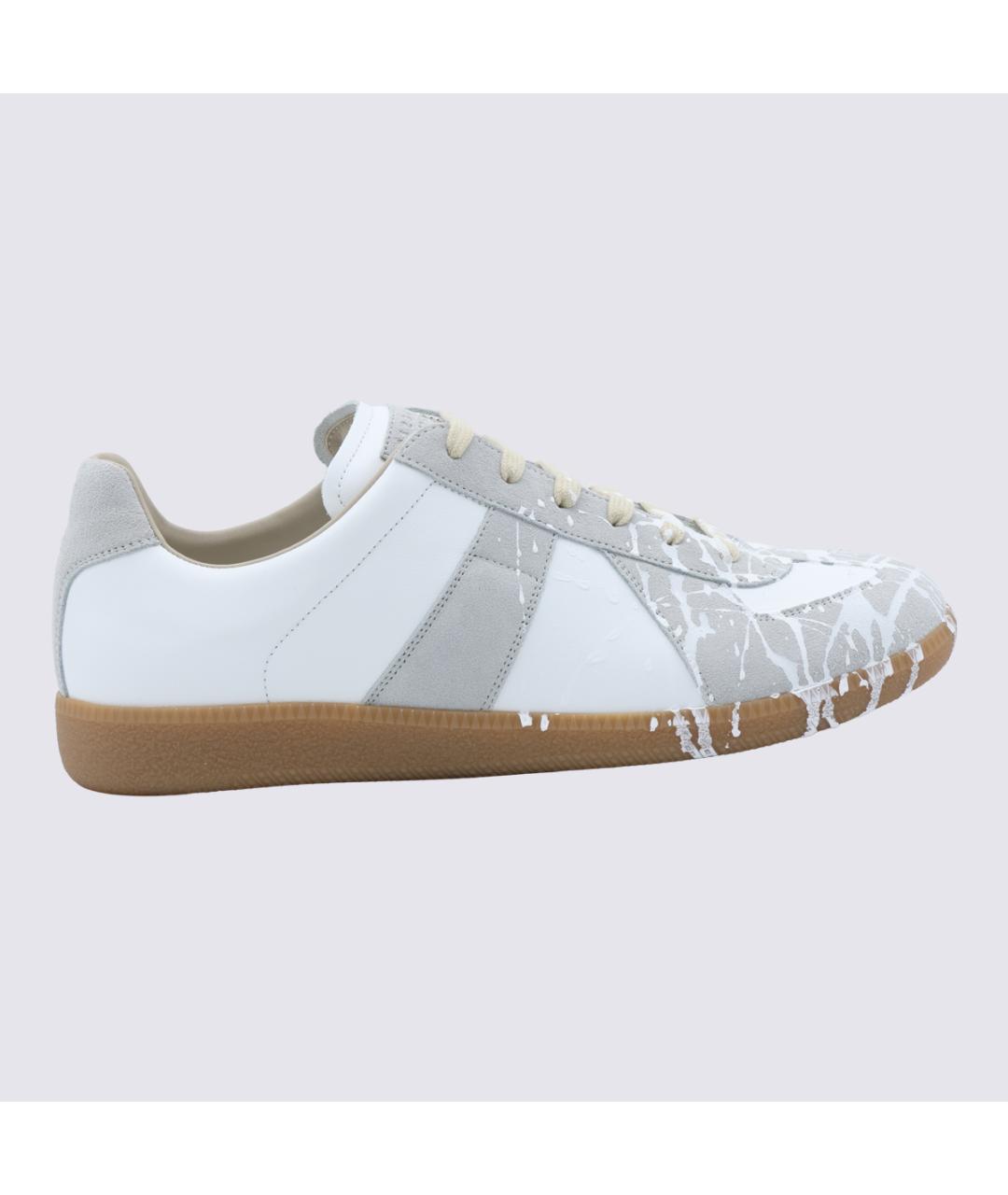 MAISON MARGIELA Белые кожаные низкие кроссовки / кеды, фото 2