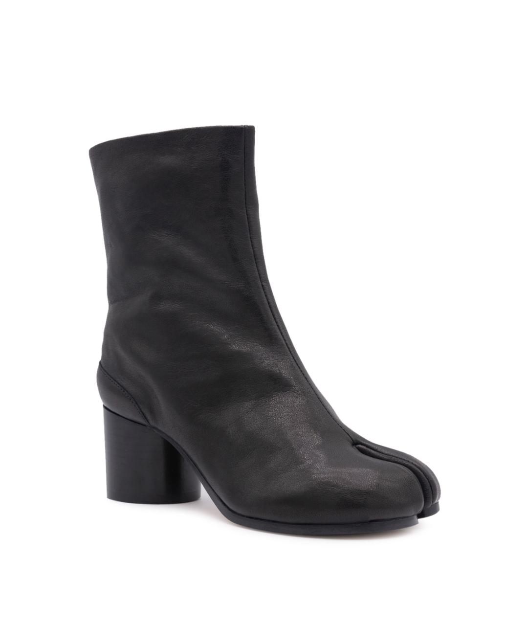 MAISON MARGIELA Черные кожаные сапоги, фото 2