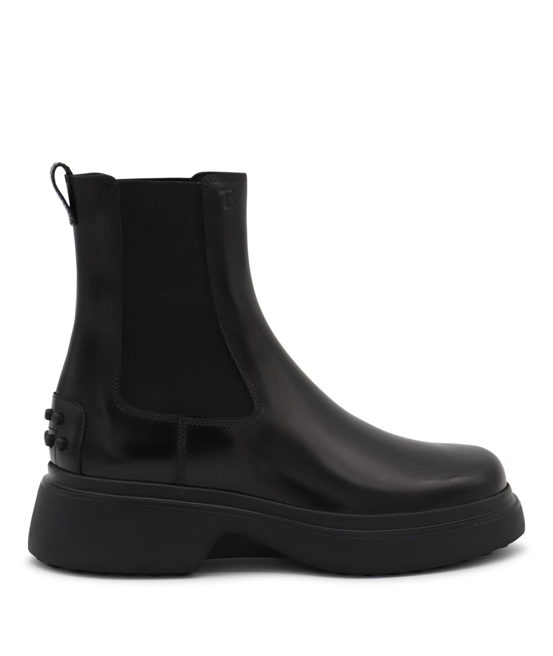 TOD'S Черные кожаные ботинки, фото 1