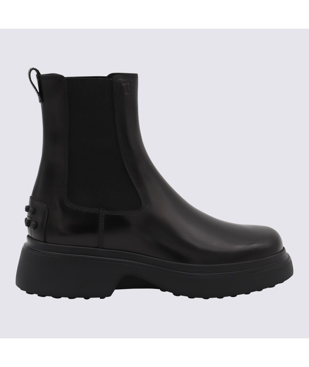 TOD'S Черные кожаные ботинки, фото 2