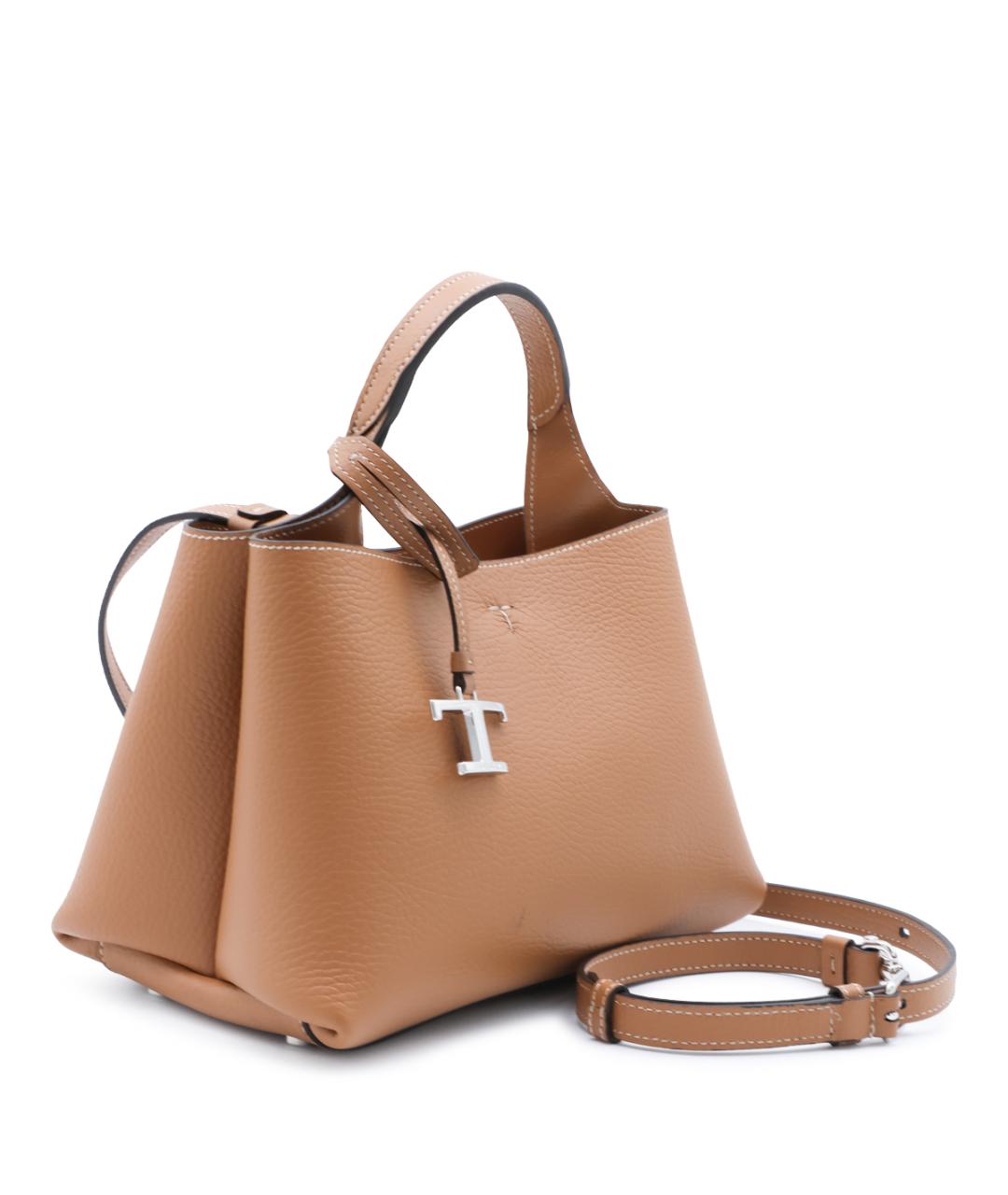 TOD'S Коричневая кожаная сумка тоут, фото 3