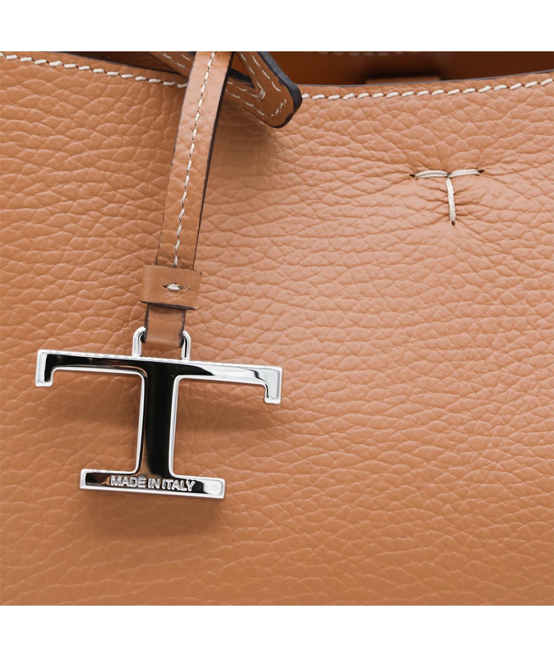 TOD'S Коричневая кожаная сумка тоут, фото 7