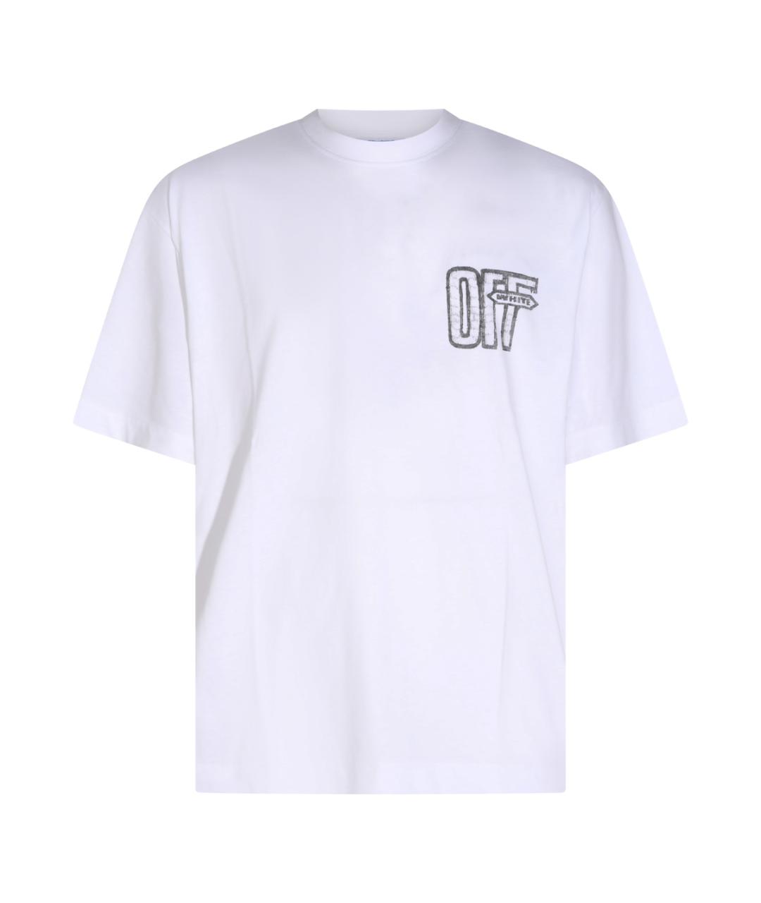 OFF-WHITE Белая хлопковая футболка, фото 1
