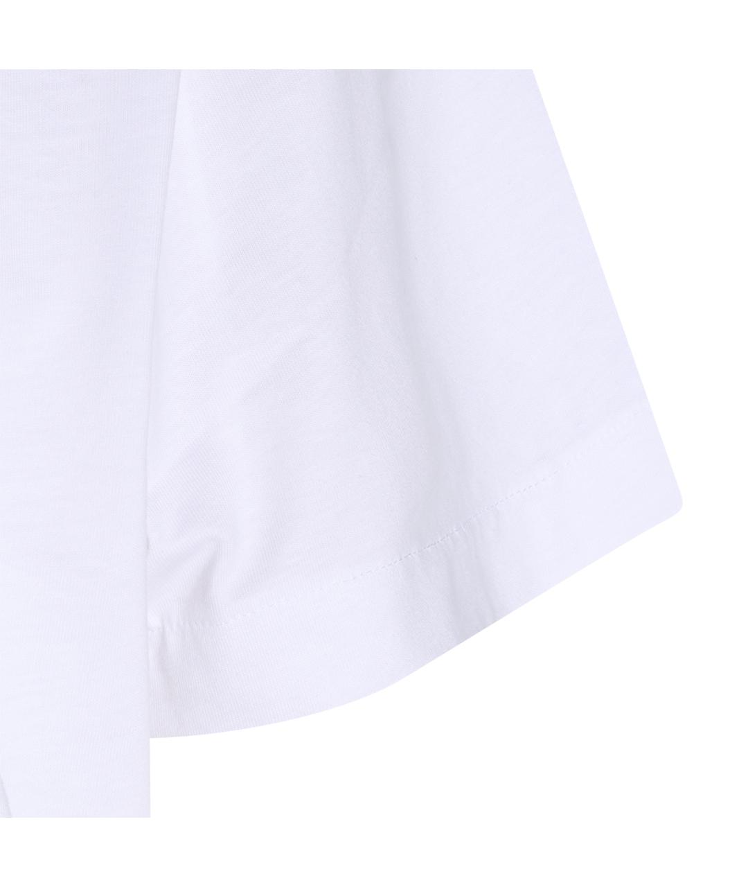OFF-WHITE Белая хлопковая футболка, фото 4