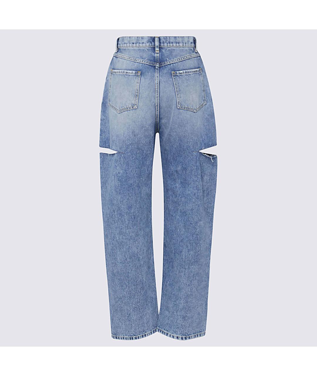 MAISON MARGIELA Голубые хлопковые прямые джинсы, фото 6