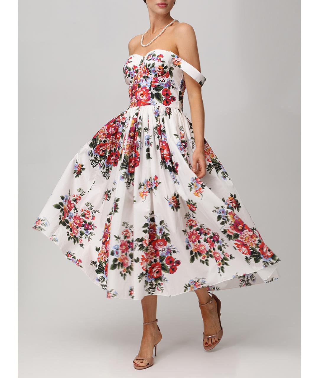DOLCE&GABBANA Белый хлопковый сарафан, фото 2