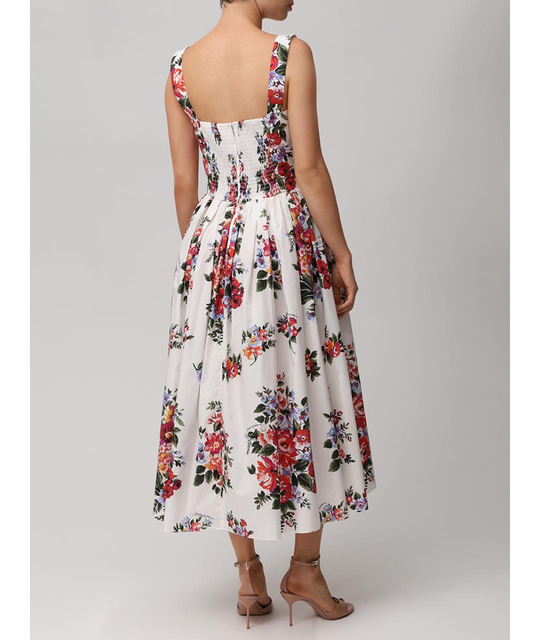 DOLCE&GABBANA Белый хлопковый сарафан, фото 3