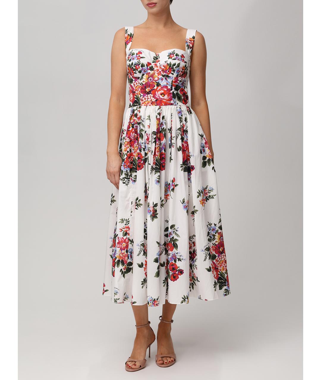 DOLCE&GABBANA Белый хлопковый сарафан, фото 4