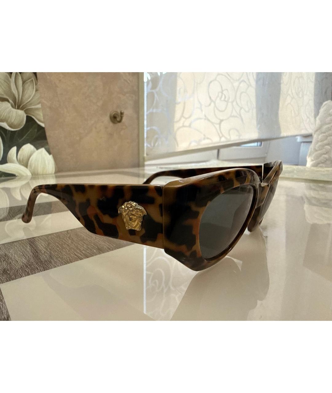 VERSACE Коричневые пластиковые солнцезащитные очки, фото 3
