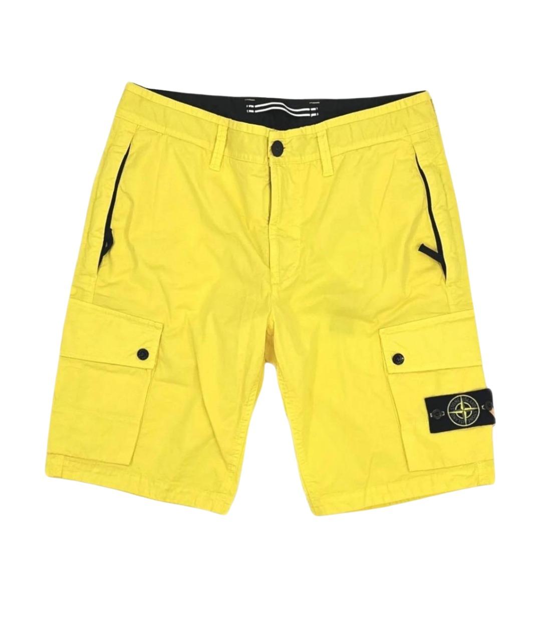 STONE ISLAND Желтые хлопковые шорты, фото 1