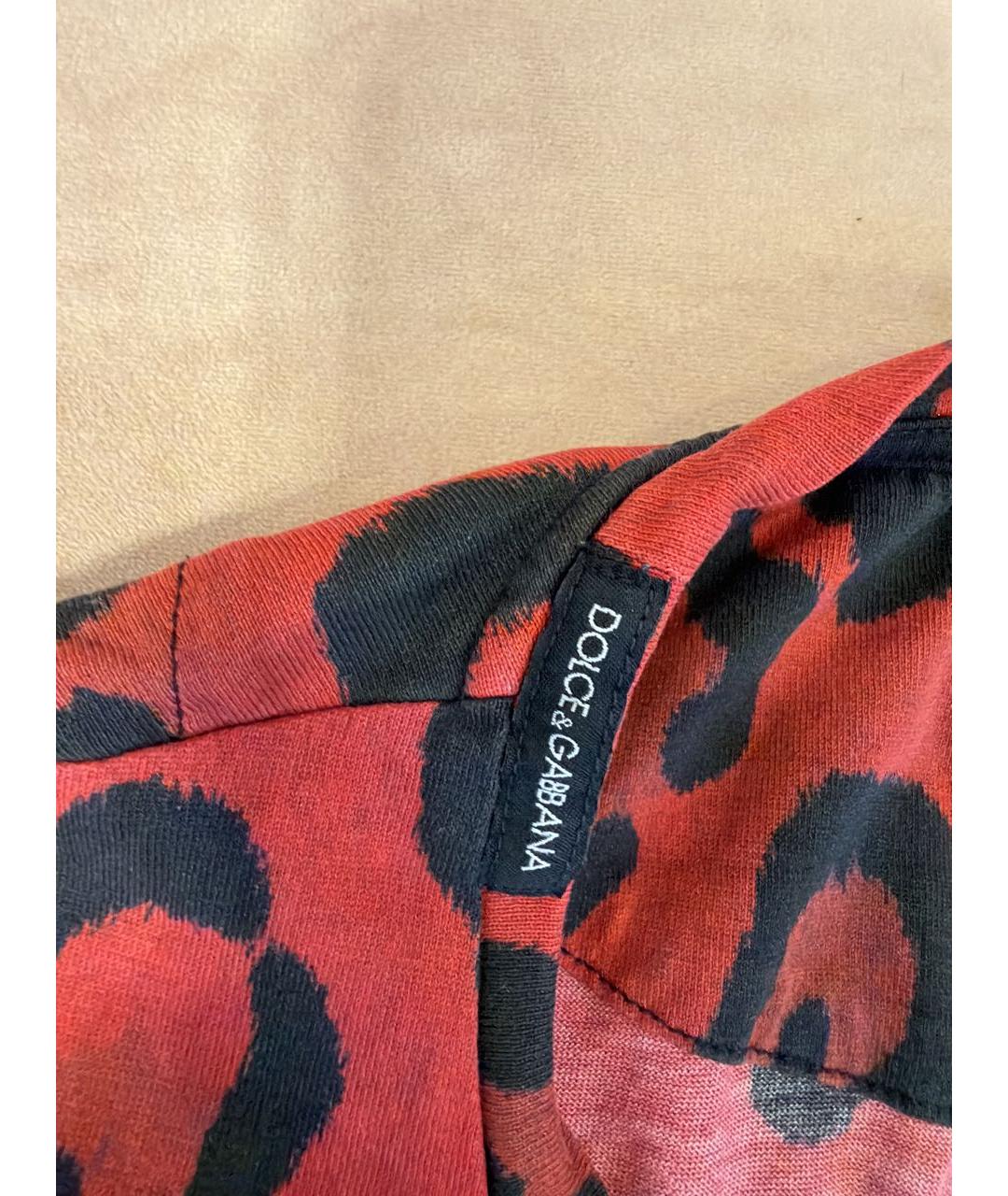 DOLCE&GABBANA Красная хлопковая футболка, фото 4