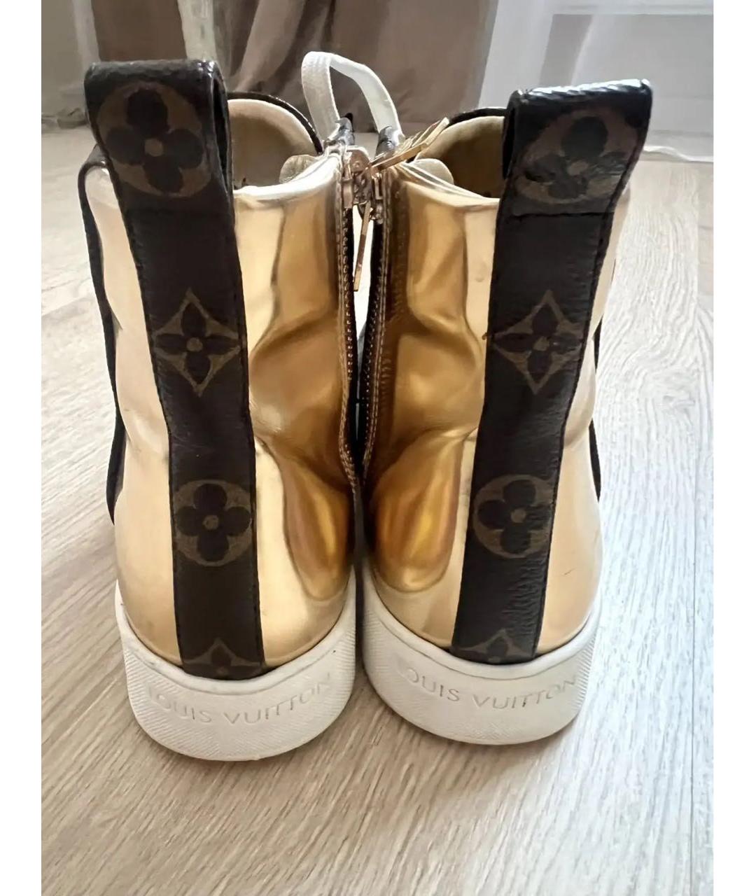 LOUIS VUITTON Коричневые кожаные кеды, фото 4