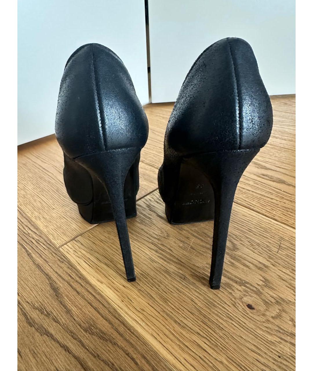 SAINT LAURENT Черные кожаные туфли, фото 4