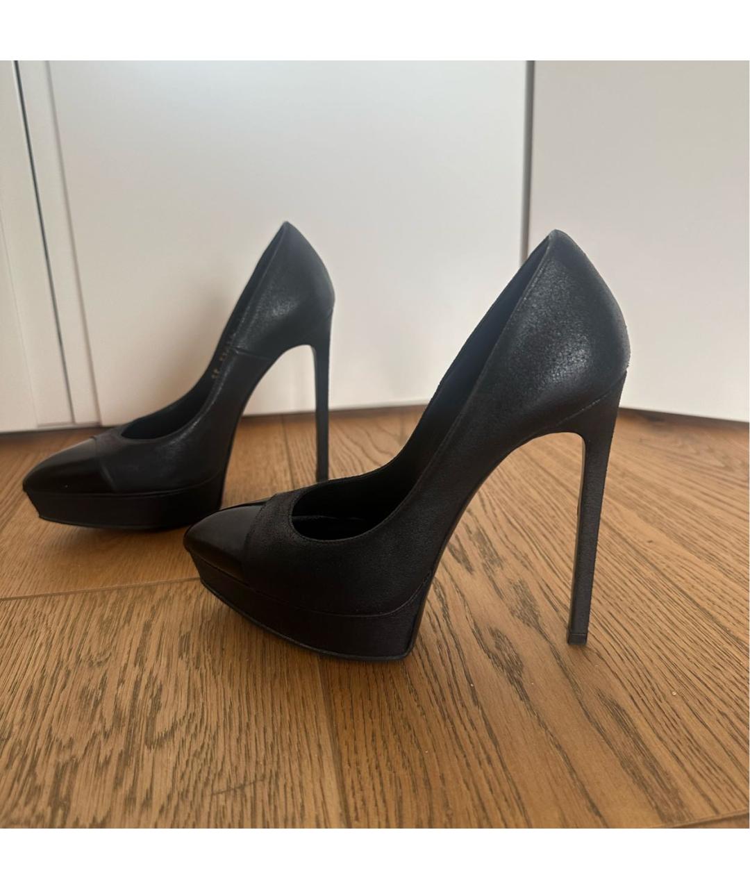 SAINT LAURENT Черные кожаные туфли, фото 9