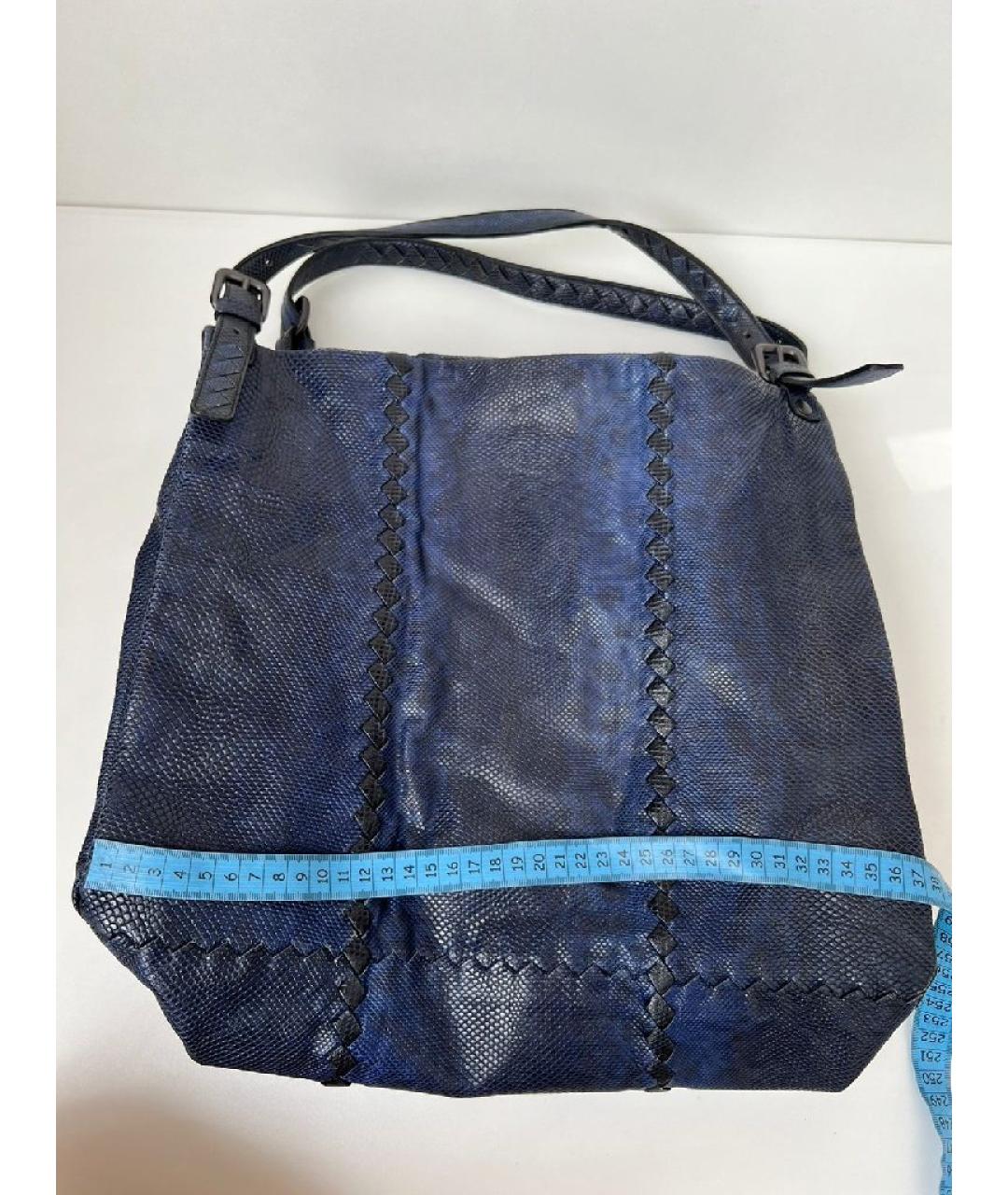 BOTTEGA VENETA Темно-синяя сумка тоут, фото 7