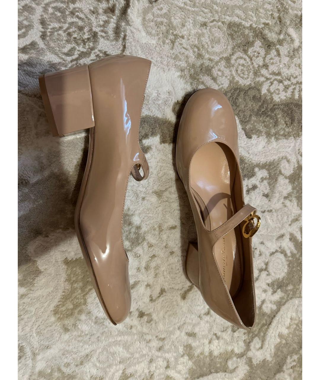 GIANVITO ROSSI Бежевые туфли из лакированной кожи, фото 5