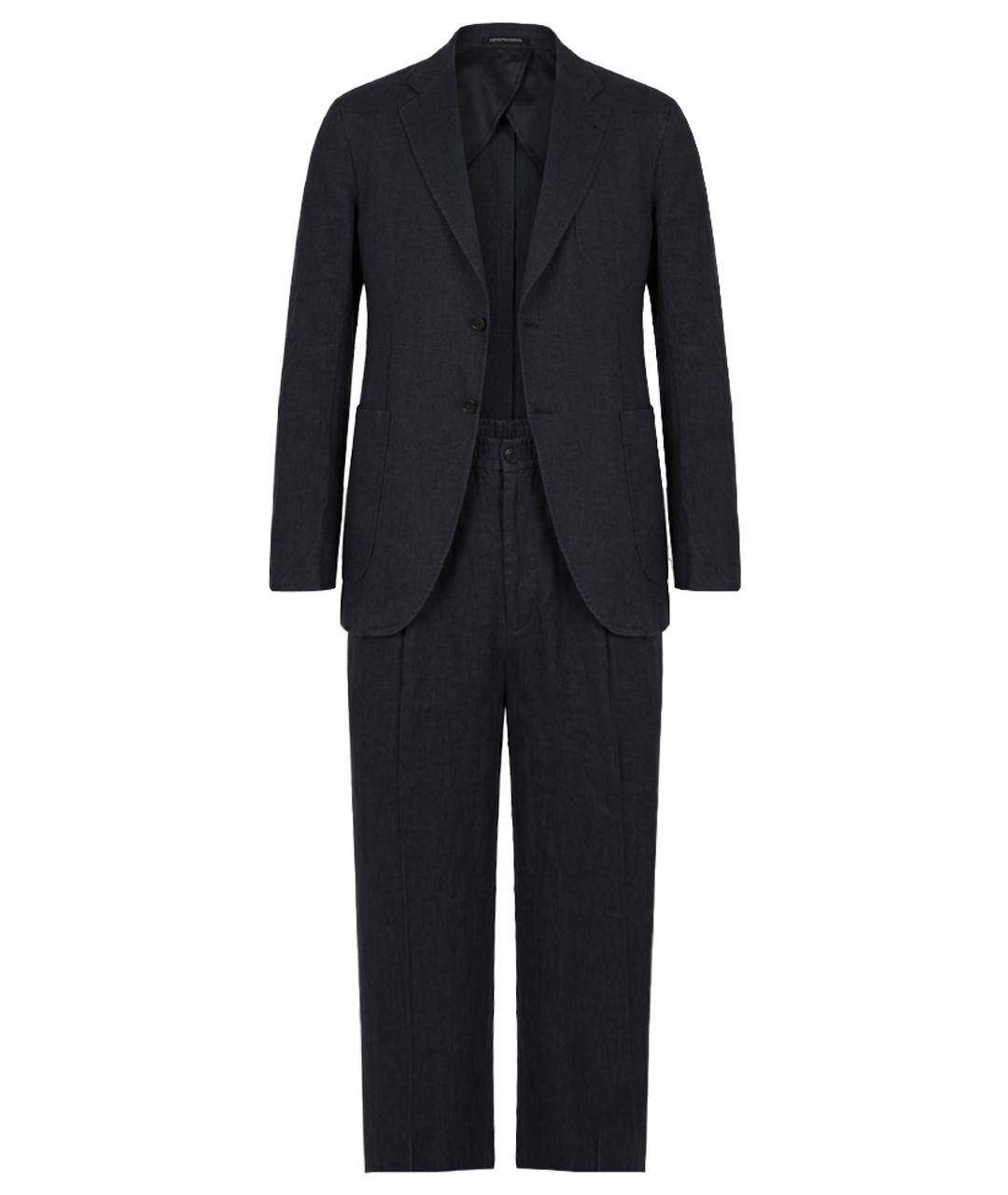 EMPORIO ARMANI Темно-синий повседневный костюм, фото 1