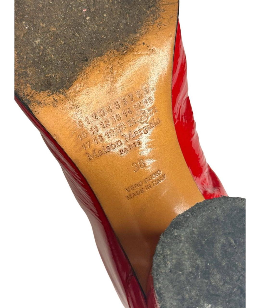 MAISON MARGIELA Бордовые ботильоны из лакированной кожи, фото 8