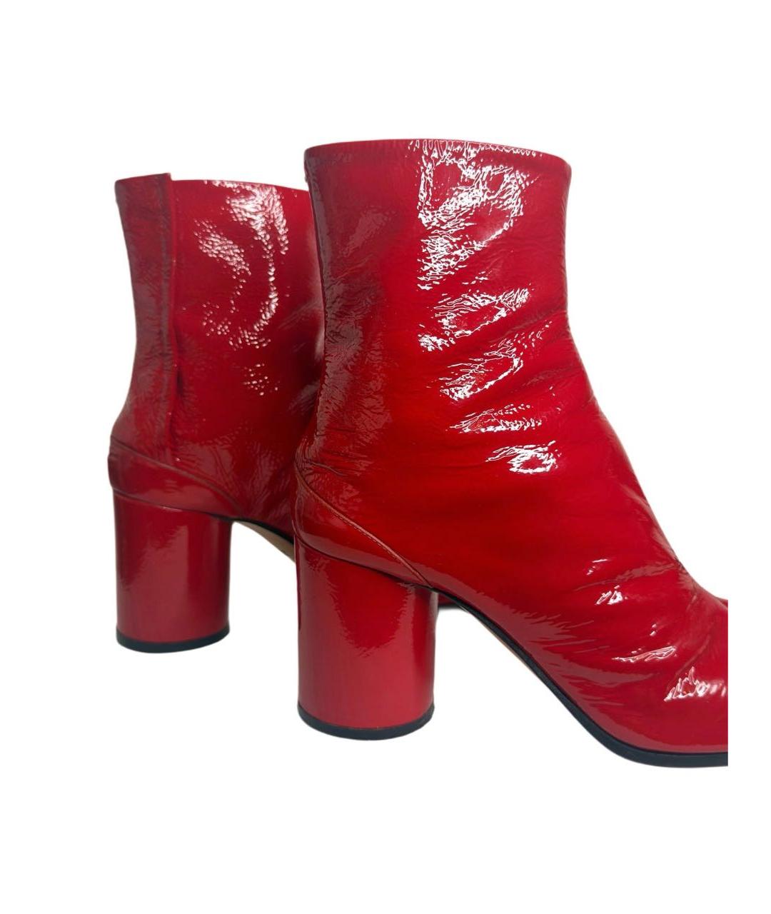 MAISON MARGIELA Бордовые ботильоны из лакированной кожи, фото 4