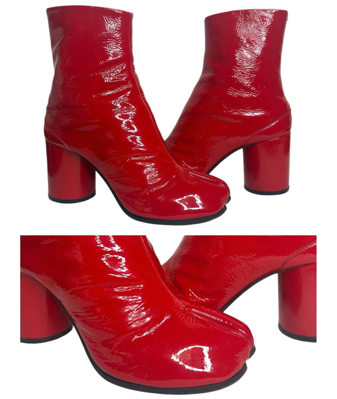 MAISON MARGIELA Бордовые ботильоны из лакированной кожи, фото 3