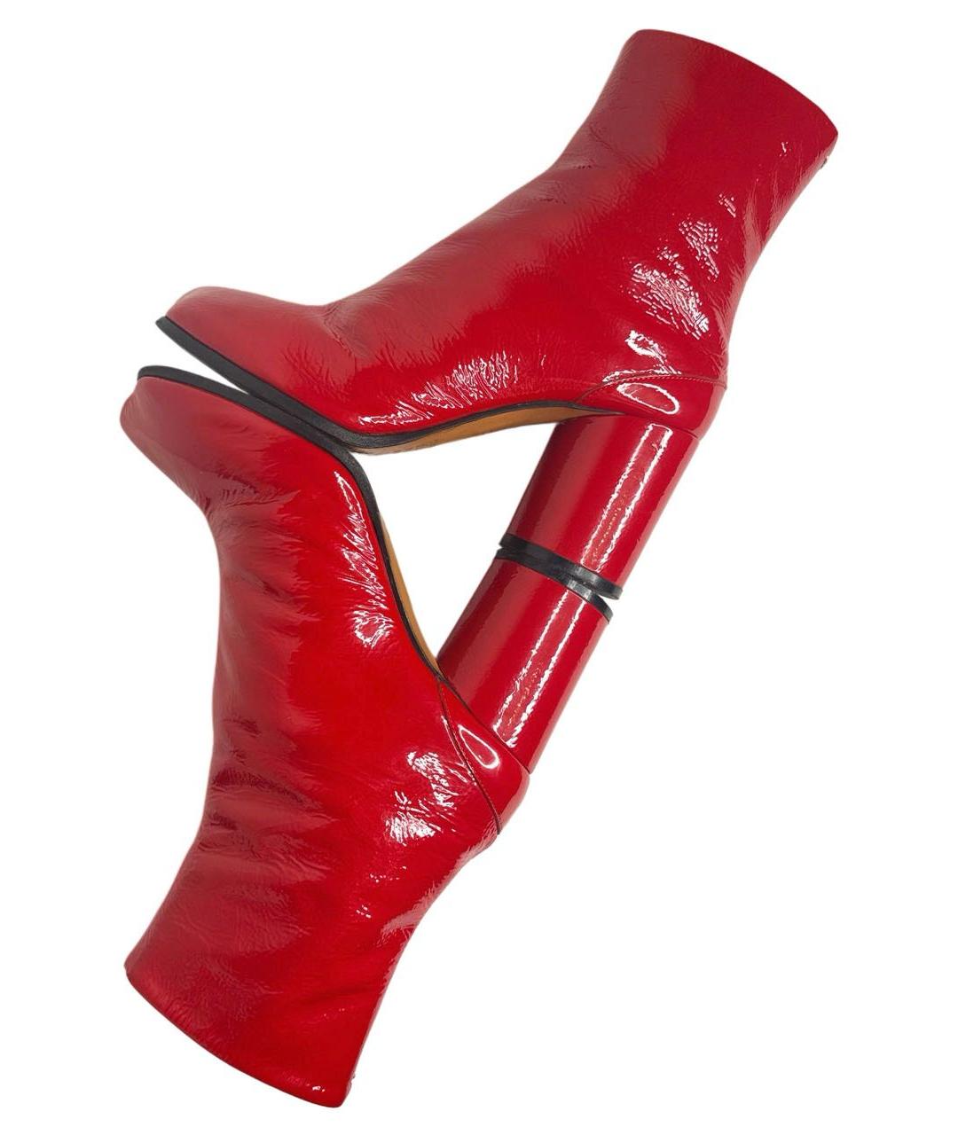 MAISON MARGIELA Бордовые ботильоны из лакированной кожи, фото 5