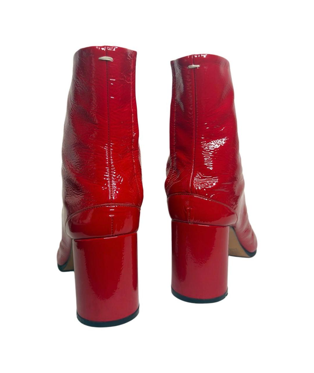 MAISON MARGIELA Бордовые ботильоны из лакированной кожи, фото 7