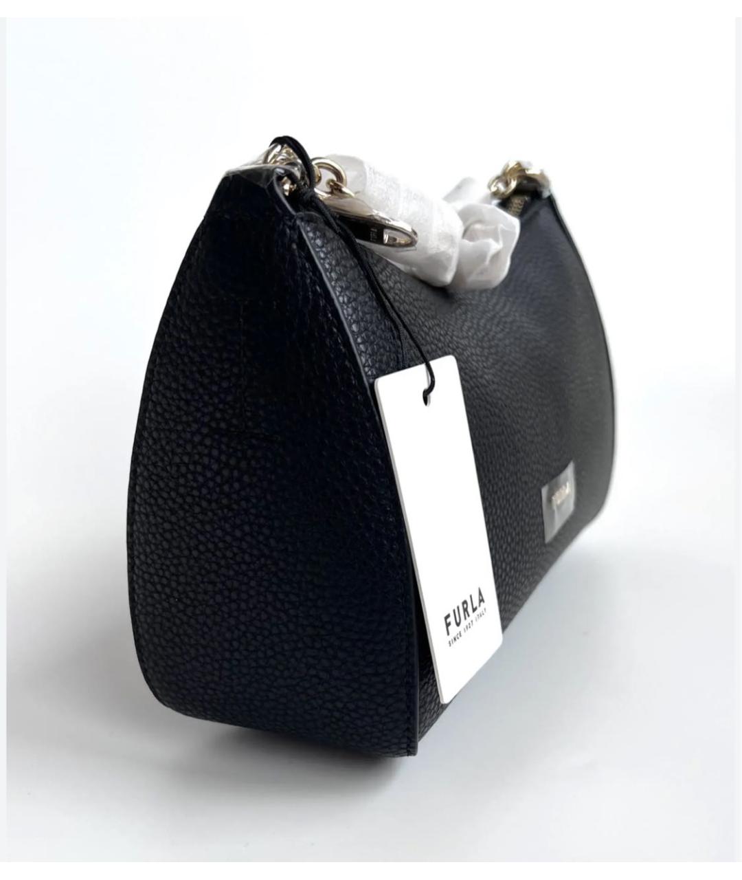 FURLA Черная кожаная сумка через плечо, фото 6