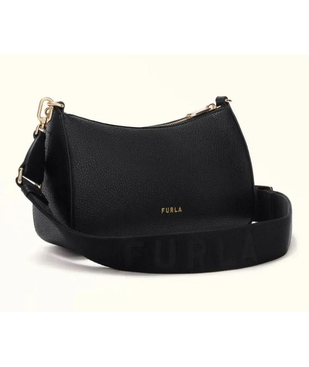 FURLA Черная кожаная сумка через плечо, фото 2