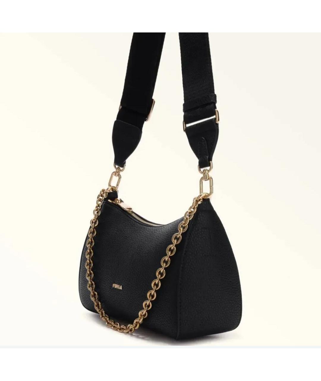 FURLA Черная кожаная сумка через плечо, фото 4
