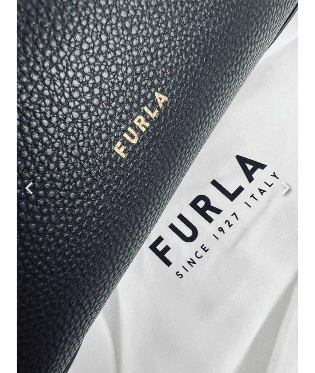 FURLA Черная кожаная сумка через плечо, фото 7