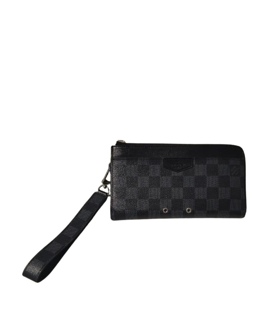 LOUIS VUITTON Черный кожаный кошелек, фото 1