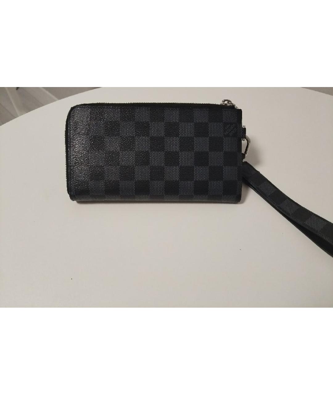 LOUIS VUITTON Черный кожаный кошелек, фото 2