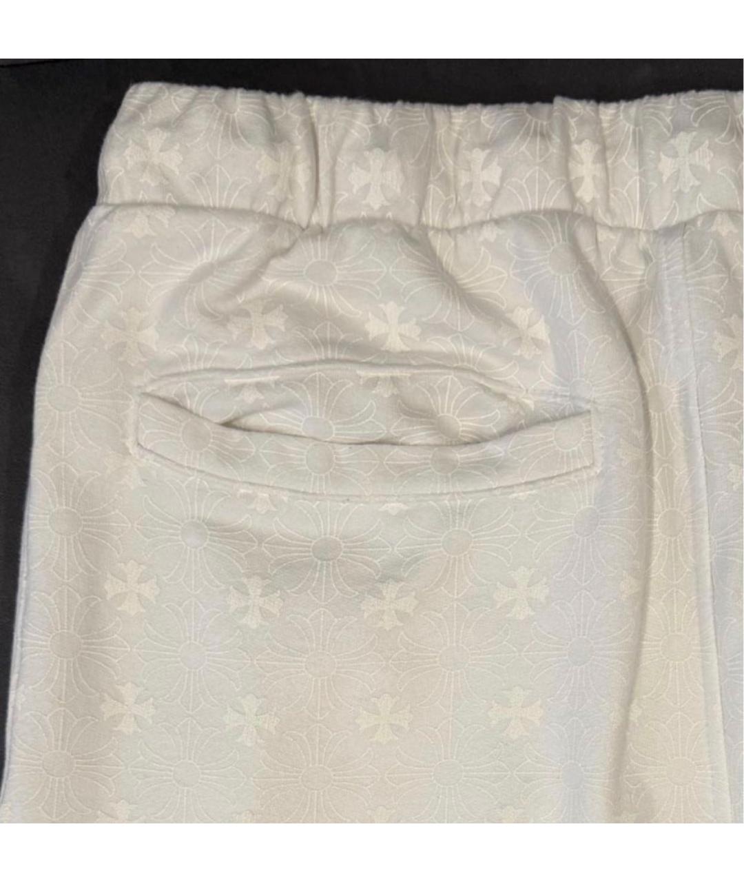 CHROME HEARTS Белые хлопковые повседневные брюки, фото 3