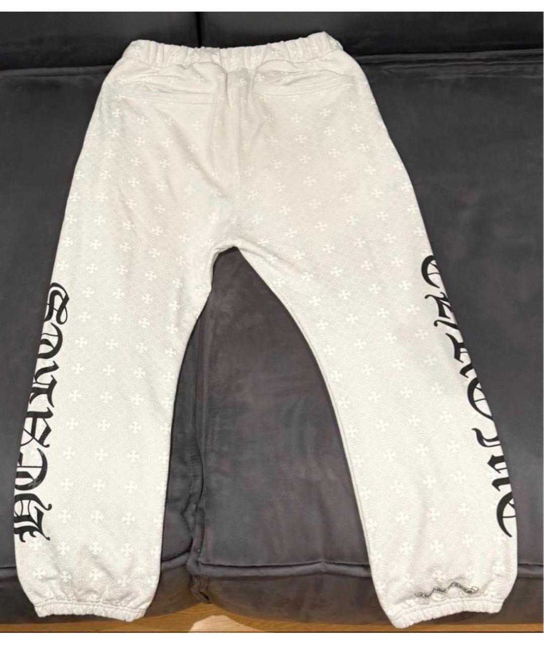 CHROME HEARTS Белые хлопковые повседневные брюки, фото 2