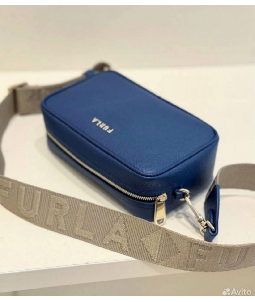 FURLA Синяя кожаная сумка через плечо, фото 6