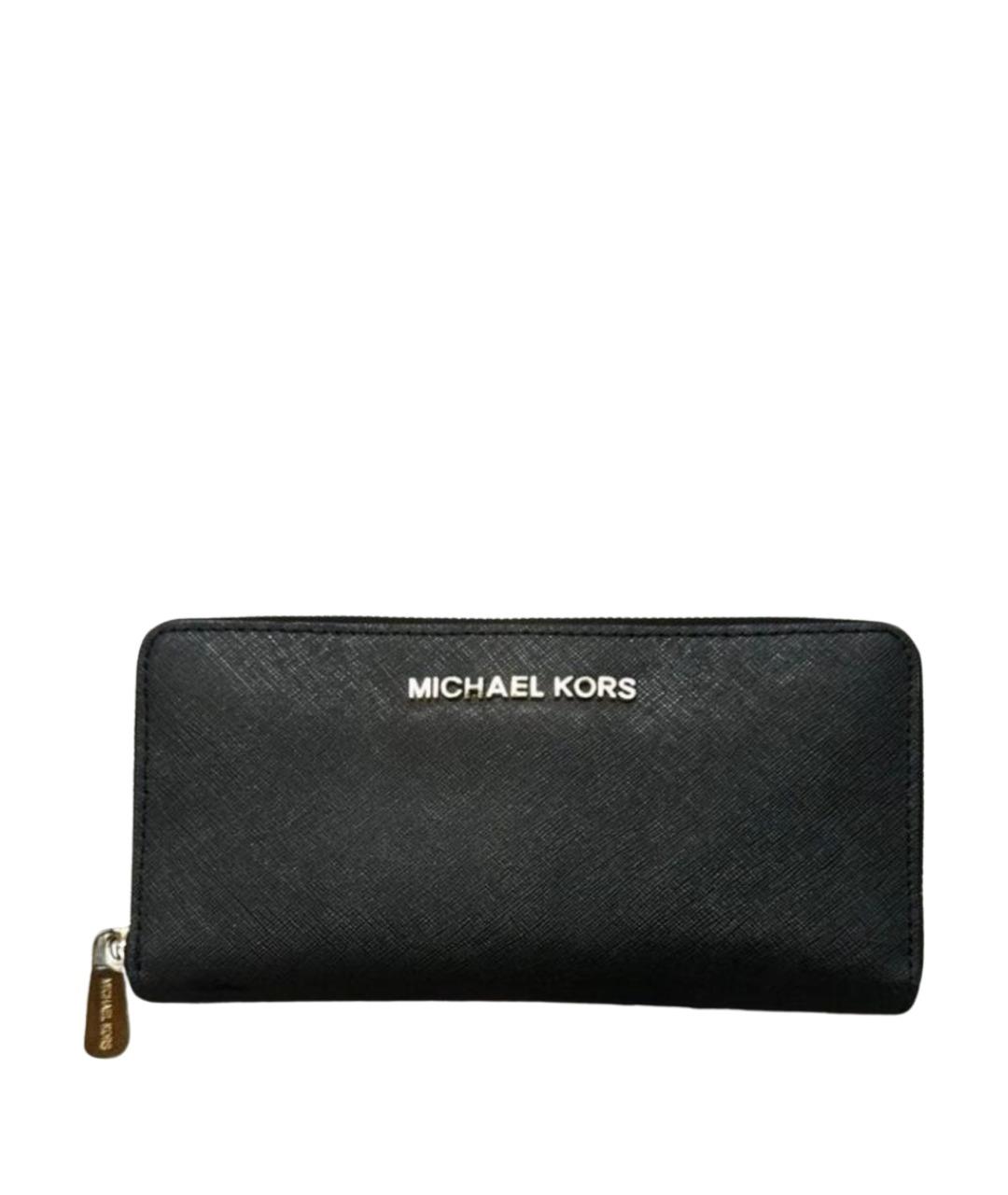MICHAEL KORS Черный кожаный кошелек, фото 1
