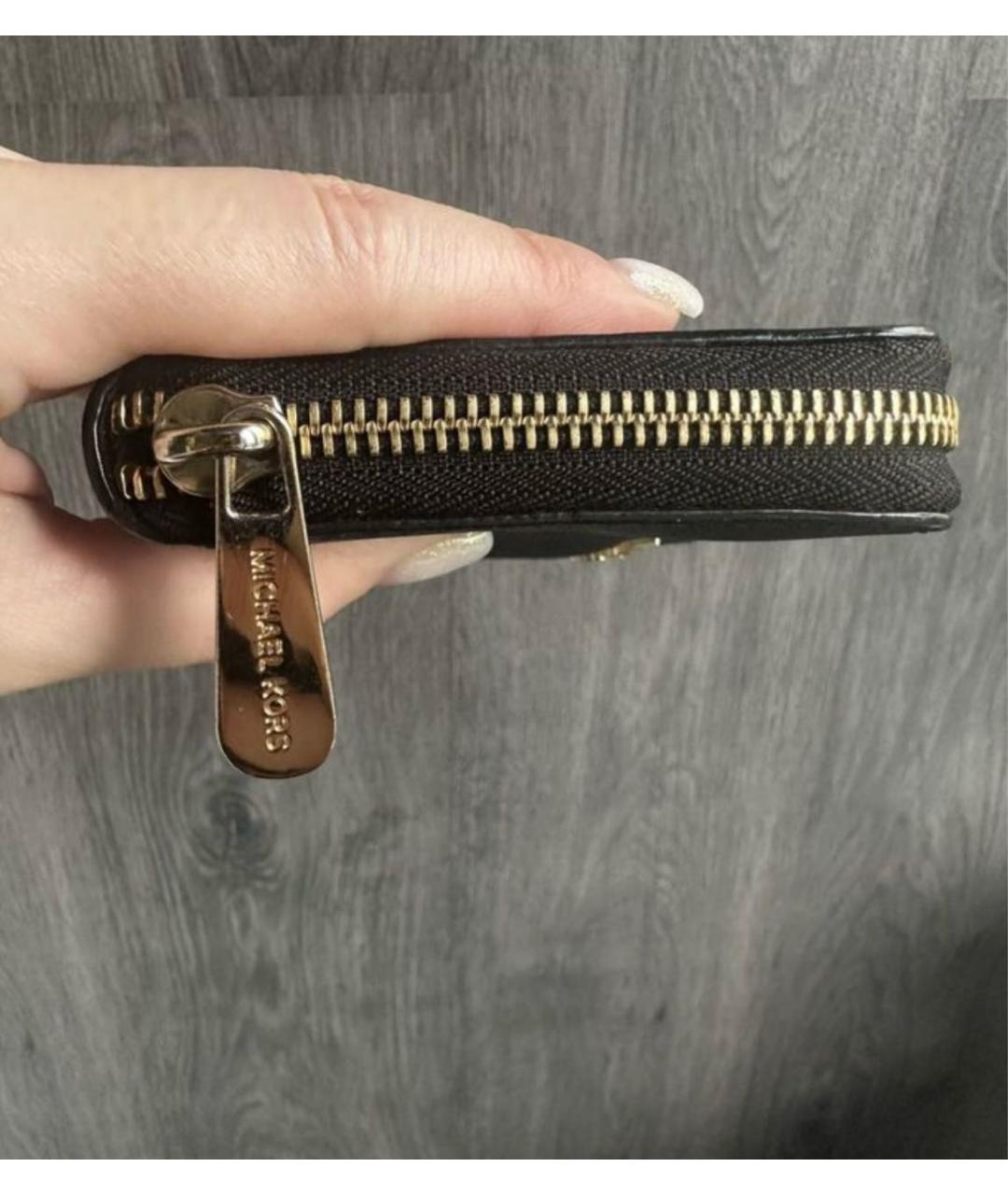 MICHAEL KORS Черный кожаный кошелек, фото 2