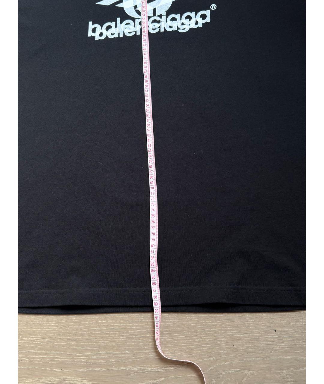 BALENCIAGA Черная хлопковая футболка, фото 6