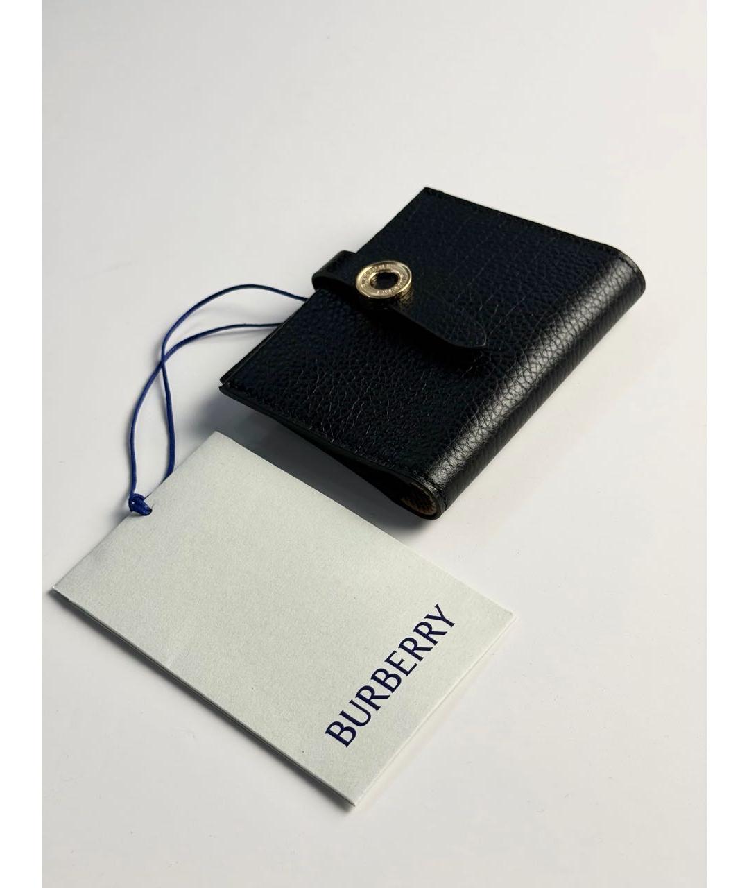 BURBERRY Черный кожаный кошелек, фото 2